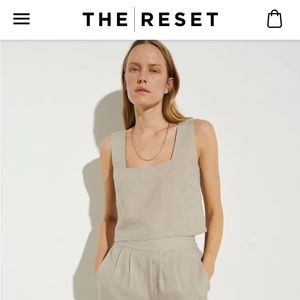 Reset crop square neck tank